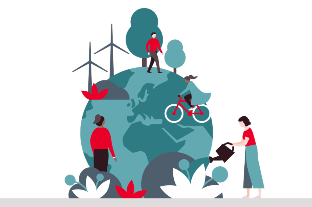 Green energy solutions on Earth, nurtured by CSR commitment, create a vibrant, sustainable world of environmental consciousness.